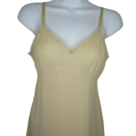 Vintage JC Penny Full Length Dress Slip S Beige Nylon Lace Trim Glam Pin Up USA - Picture 7 of 10